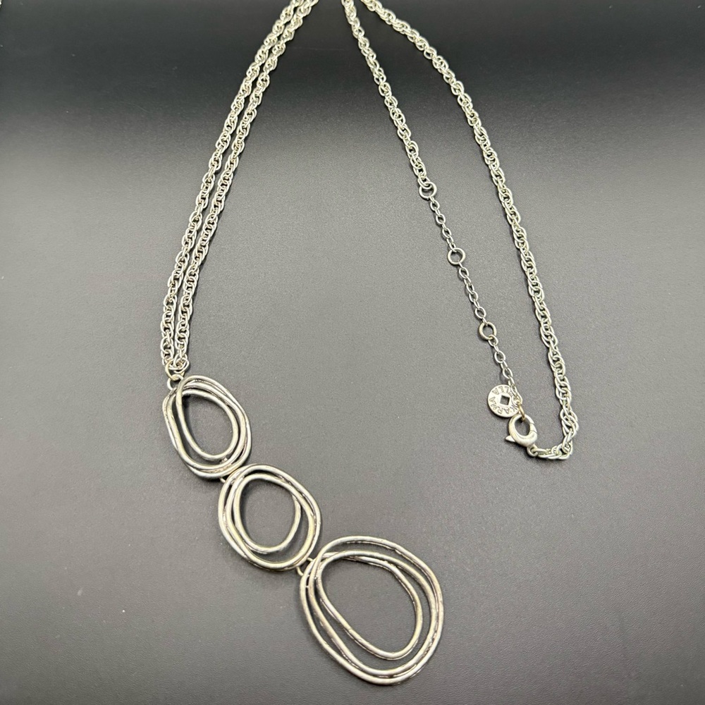 Karma Bella Light Silver Tone Linked Chain Necklace with Pendant